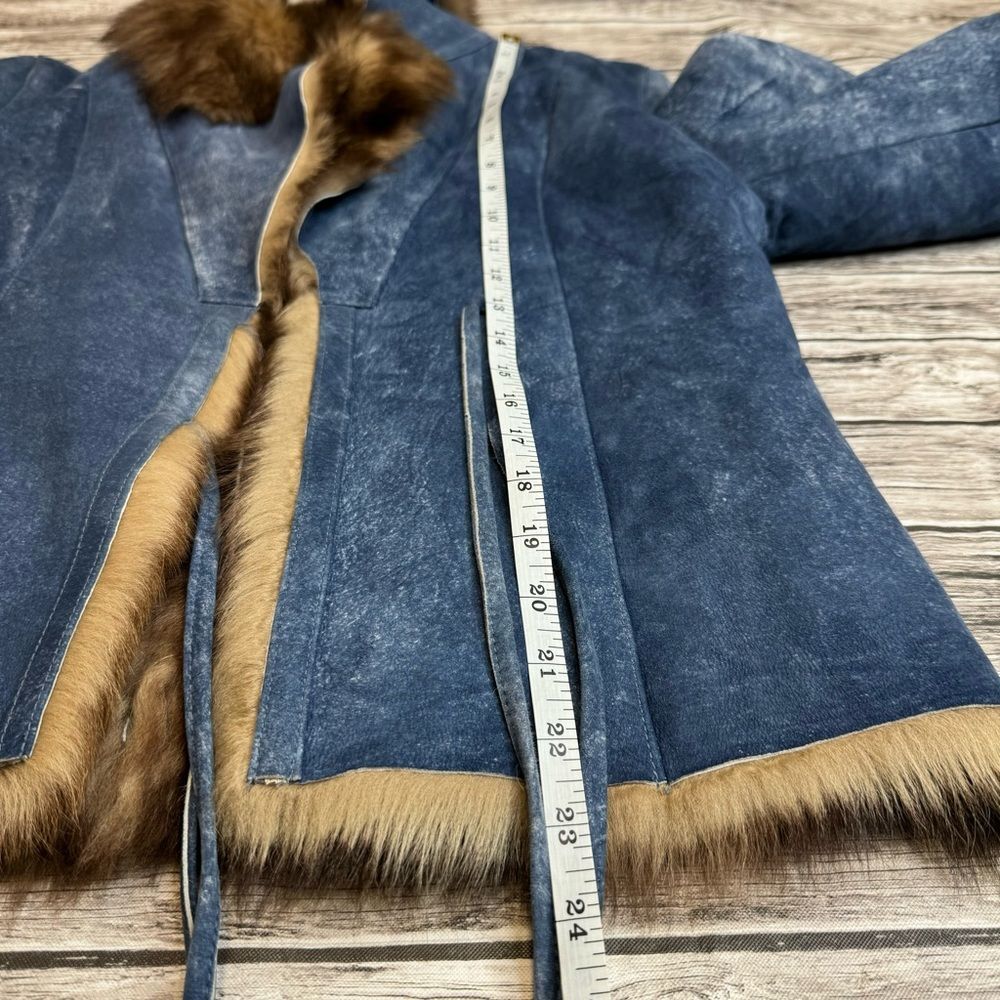 Gold East Spain Women’s Vintage Suede Leather Crop Coat Jacket Medium M - Picture 15 of 16